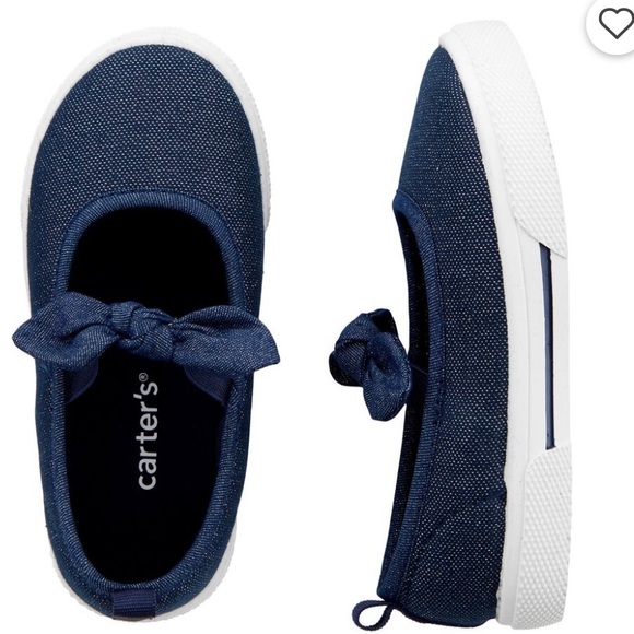 Other - NEW!! Girls navy Mary Jane slip on - easy on - easy off